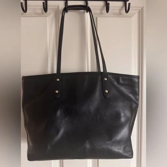 Coach Large Tote Bag Shoulder Bag Logo F36875 Leather Black - Picture 3 of 6